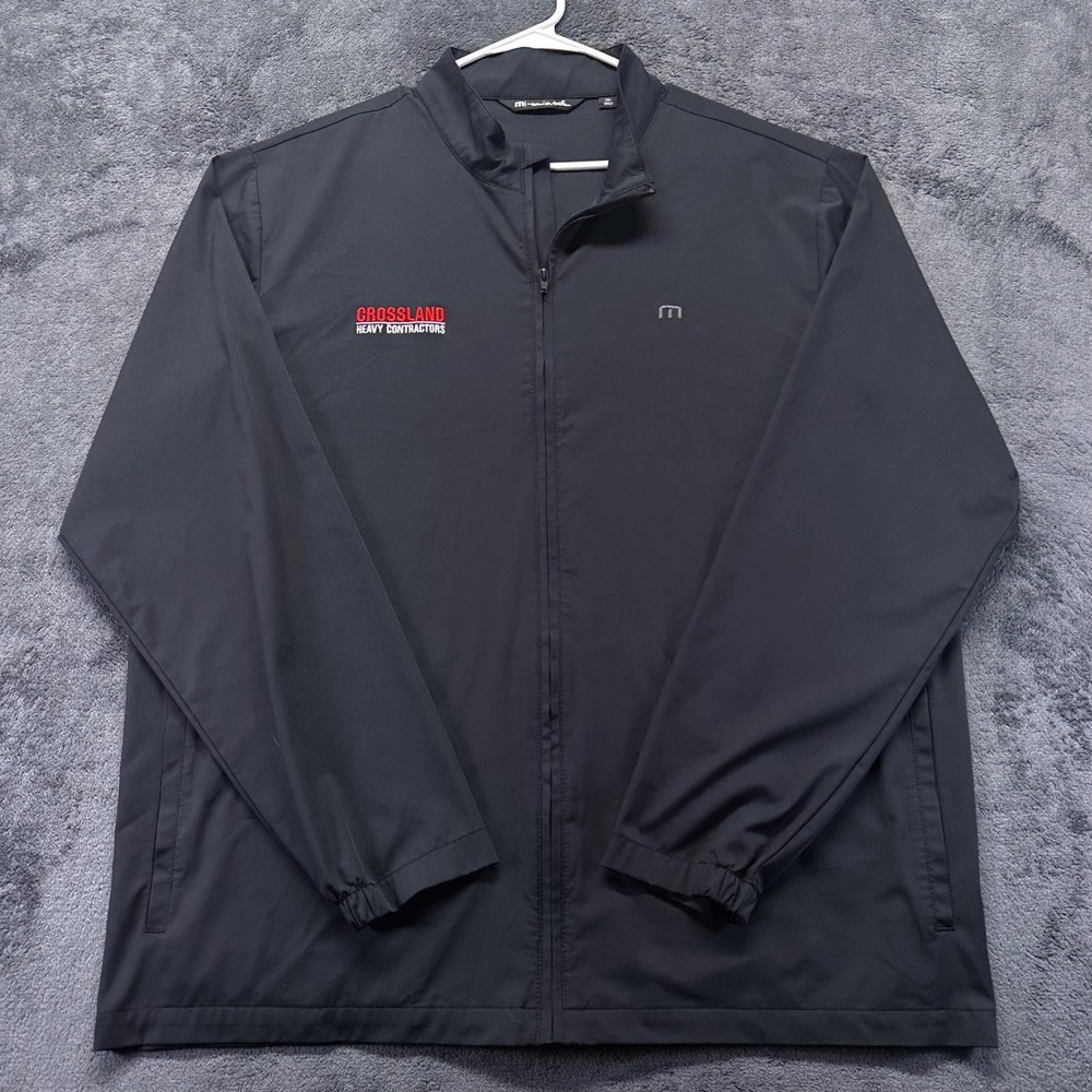 Travis Mathew Surfside Jacket Mens XXL Black Crossland Logo Full Zip Performance